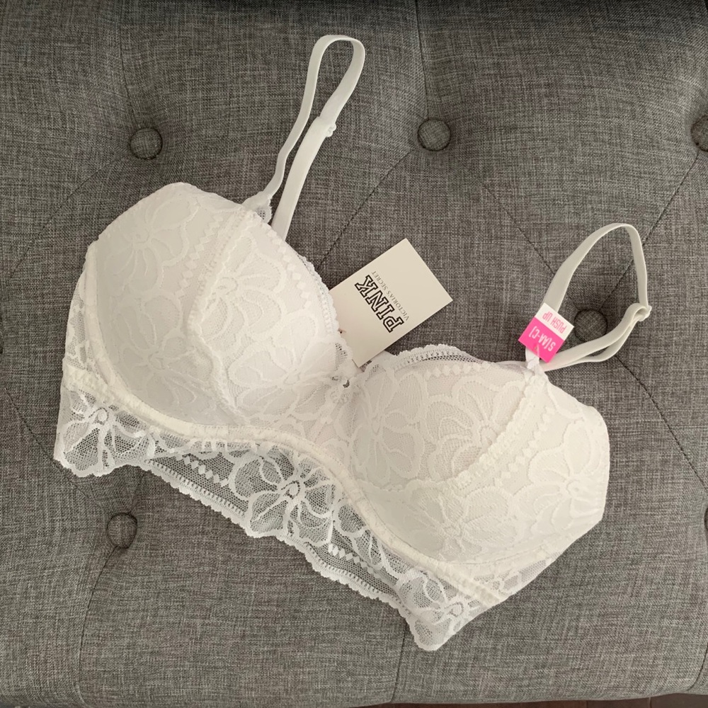 White lace bra PINK